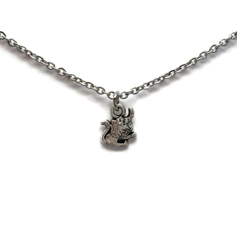 ♌ Leo Zodiac Necklace Tibetan Silver Lion Charm Stainless Steel chain 🦁 4for$20